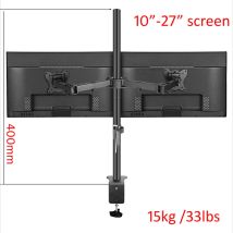 T902-240 Desktop-Klemm-Vollbewegungs-360-Grad-Dual-Monitorhalter 10"-27" Klemmbasis Monitorhalterung Armbelastung 15 kg PC-Ständer