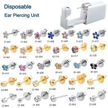 BOG-1Unit Sterilised Einweg-Sicherheitsgerät für Ohr- und Nasenpiercing, Werkzeugmaschinen, NO PAIN Piercer Tool Machine Kit Stud. Wählen Sie Design