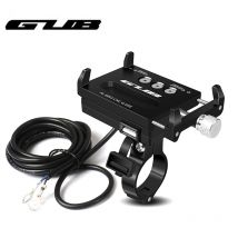 GUB Aluminium USB wiederaufladbare Motorrad-Fahrrad-Telefonhalterung mit Stromkonvertierungsfunktion, unterstützt GPS für 4,0-6,7 Zoll große Telefone