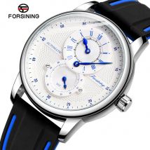 Orologio da polso da uomo quadrante bianco blu orologio meccanico automatico trasparente cinturino in gomma siliconica orologio sportivo maschile Relogio Masculino