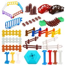 Große Größe Bausteine Haus Struktur Teile Säule Zaun Brücke Spalte Montieren Ziegel Pädagogisches Spielzeug Für Kinder Geschenk