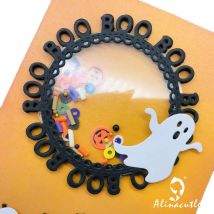 Alinacutle Metal Cutting Die Cut Halloween Ghost BOO Cirlce Scrapbooking Paper Craft Handmade Card Punch Art Cutter