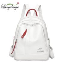 High Quality Solid Color Women's Backpack Fashion Mochila Multifunctional Bag Brand Designer Casual Backpacks Travel School Bags
