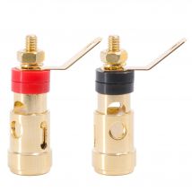 Gold plated Brass Speaker AMP Binding Post Spring Loaded Press Clip Terminal Connectors For Hifi Audio Amplifier Subwoofer 1PC