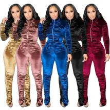 Zweiteilige Damen-Sets, Trainingsanzug, zweiteiliges Set, Trainingsanzüge für Damen, Club-Outfits für Damenbekleidung, gestapelte Jogginghosen-Outfit