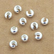 10pcs/lot Authentic 925 Sterling Silver Covers Crimp Bead Cap Stopper Loose For DIY Needlework Earring Necklace Supplies Jewelry