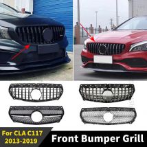 Frontgrill Racing Grill für Mercedes Benz CLA C117 2013-2019 Diamond GT Einlasshaube Mesh Body Kit
