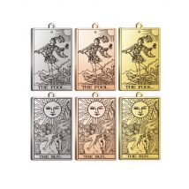 EUEAVAN 10pcs Tarot Cards Pendants The Major Arcana Stainless Steel Charm Pendant for Necklace Wholesale DIY Jewelry Accessories