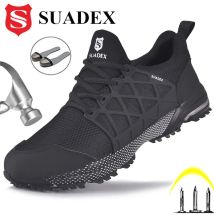SUADEX Sicherheit Schuhe Atmungsaktiv Stahl Kappe Stiefel Anti-zerschlagung Sicherheit Arbeit Schuhe Leichte Männer Frauen Arbeiten Sneaker EUR Größe 37-48
