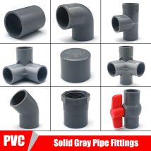 Solide graue PVC-Rohrverschraubungen DIY gerade Ellenbogen gleich T-Anschlüsse Kunststoff-Verbindungsrohr-Kupplungsadapter 3/4/5/6 Möglichkeiten