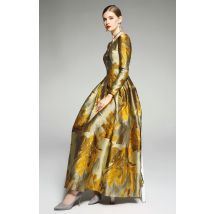 2020 frühling Jacquard Frauen Luxus Lange Kleid Ballkleid Ankle-länge Kleid Casual Abend Nacht Club Maxi Kleidung DZ2406