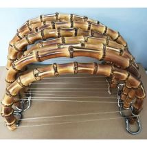 Outside 25X14 cm Large Size Thickness 1.2-1.5 cm Genuine Handmade Bamboo Bag Handle Obag Hanger Frame Rattan Purse Handles Parts