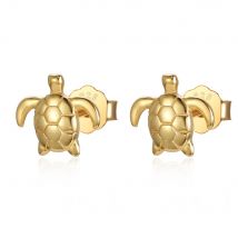 Cute Small Turtle Little Stud Earrings Silver Color Double Earrings for Women Girls Animal Jewelry Fashion Birthday Gift