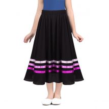 Kinder Mädchen Chiffon elastische Taille Pull-On Ballett rock lyrische liturgische Lob Ballerina Dance wear Vollkreis langen Rock