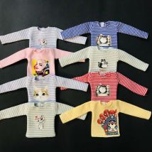 NEW Cute Blyth Clothes Long Sleeve Stripe T-shirt for Blyth  1/6 Dolls Accessories