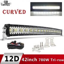 CO LIGHT Barra de luz Led de 3 filas curvada 780W 42 pulgadas todoterreno 4x4 barra Led punto de coche luces de trabajo combinadas para camión UAZ SUV 12V 24V