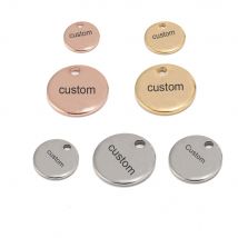100 pcs Argento/Oro/Oro Rosa 6mm/8mm/10mm In Acciaio Inox Vuoto Stampaggio dog Tags Pendenti e Ciondoli Personalizzato con Tutte Le Parole