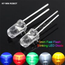 50 Stück 5 mm weiß, grün, rot, blau, gelb, Leuchtdiode, automatisch blinkende LED-Blitzsteuerung, blinkende 5 mm LED-Diode, 1,5 Hz