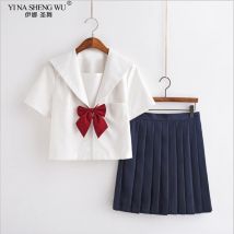 Weiße japanische Anime High School Mädchen Student JK Uniformen Cosplay Kostüm Marine Uniform Faltenrock Matrosenanzug koreanischen Stil