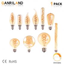 Retro Vintage Lampen 4W 2200K Spirallicht LED-Glühfadenbirne C35 T25 ST64 G80 G95 G125 Dekorative Beleuchtung Dimmbare Edison-Lampe