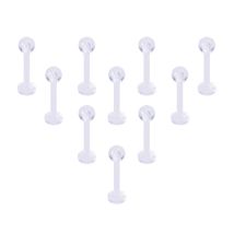 10 stücke Klar Acryl Lip Stud Piercing Labret Ring Bioflex Ohr Knorpel Ohrring Bar Tragus Helix Retainer Flexible Schmuck 16G