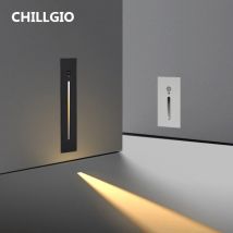 CHILLGIO Indoor Sensor oświetlenie schodów krok wpuszczone W aluminiowe oświetlenie ruchu PIR dekoracja wnętrz 3W narożna lampa nocna drabina LED