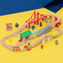 Set di binari del treno in legno Giocattoli ferroviari del treno magnetico elettrico compatibili con i giocattoli educativi della pista Brio per i regali dei bambini
