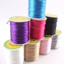 1pc 1mm 75m Satin Seide Seil Nylon Schnur Bunte Baby Beißring Zubehör Zahnen Halskette Rattail Schnur DIY werkzeug Silikon Perle