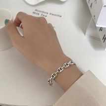 New Arrival Trendy Thai Silver Hip Hop Female Bangle Wholesale Jewelry For Girlfriend Birthday Gift Cheap No Fade