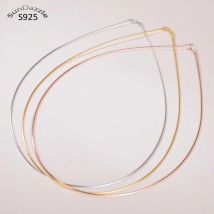 Echte echte reine solide 925 Sterling Silber Halskette für Frauen Punk Rock Rose Gold Schlangenketten Schmuck weibliche Halsketten Halsband