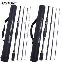 Goture 4-stück Locken Angelrute 1,98 M 2,1 M 2,4 M 2,7 M 3M 30T + 24T Carbon Fiber Spinning Casting Angelrute Bass Hecht Reise Stange