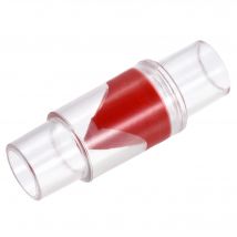 UXCELL Valvola di ritegno unidirezionale senza ritorno 20mm 28mm Dia GPPS Connettore per tubo flessibile in linea unidirezionale in plastica Rosso trasparente per pompa serbatoio acqua