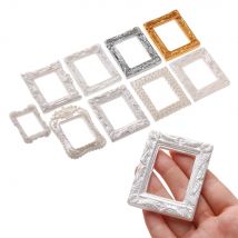 2Pcs 1/12 Mini Harz Foto Rahmen Puppenhaus Miniatur Zubehör Simulation Möbel Modell Spielzeug Für Kinder Puppe Haus Dekor