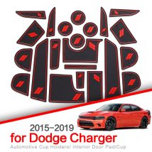 ZUNDUO for Dodge Charger 2015 2016 2017 2018 2019 Anti-Slip Gate Slot Cup Mat Non-slip Door Groove Pad Internal Accessories