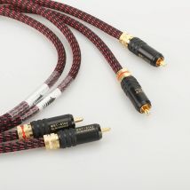 Neues Paar Hifi Audio 5N OFC RCA Audio-Verbindungskabel High-End RCA auf RCA-Verlängerungskabel mit vergoldetem RCA-Anschlussstecker