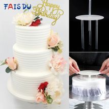 Mehrschichtiger Kuchenständer, wiederverwendbare Kuchentrennplatten und Kuchendübelstangen aus Kunststoff für den Bau und Stapeln abgestufter Kuchen