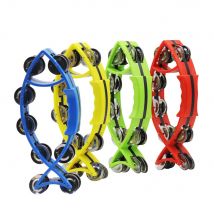 M MBAT Hand Held Bell Rattles Fish-Shape Tambourine Percussion with Double Metal Jingle Children Educational Toy for Party Games