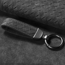 High-Grade Suede Leather Car Key Chain Luxury Key Rings Holder Buckle Nubuck Bag Pendant Charms Best Gift for Male Boyfriend