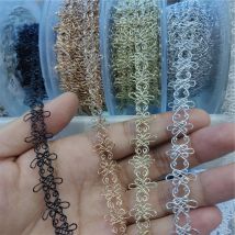 Hüte Gepäck Bänder Leichte Nähen Spitze Trim 15 mm Breite Gold Silber Gewinde Blumen Spitze DIY Bekleidung Nähen Zubehör