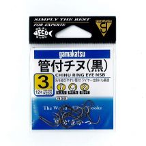 100% Original Japanese materials Imported Gamakatsu Gama Tube ring Black Fishing Hook for bass carp fishing hook