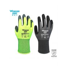 Wonder Grip 10 Pairs Construction Gloves Nylon Shell Black Nitrile Wear-resistant Breathable Sandy Coated Work Gloves