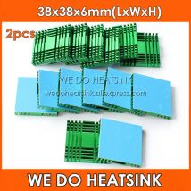 WIR TUN KÜHLKÖRPER 2 stücke DIY 38x38x6mm Kühlung Kühler Grün Aluminium Kühlkörper für Süd/North Bridge Chipset Mit Thermische Bänder