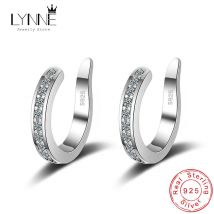 Mode Feine C Form Zirkon Kein Loch Corrector Clip Ohrringe Frauen Männer 925 Sterling Silber Schmuck Punk Rock Strass EarCuff