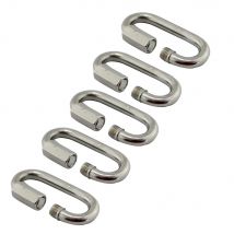 5 Stück Edelstahl-Karabiner, Schnellverschluss, 5 mm, 6 mm, 7 mm, 8 mm, Kettenverbinder für Hängematten, Camping- und Outdoor-Ausrüstung