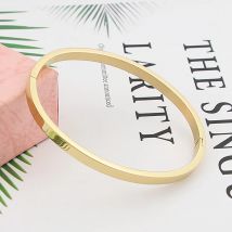 Hot Fashion Stainless Steel Jewelry Oval Bangle for Woman Child Charm Bracelet Party Love Wedding Brand Gift Wholesale