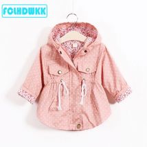 2025, Kindermäntel, Oberbekleidung, Mädchenjacken, neue Frühlingsmode, bedruckt, Windjacke für Mädchen, Stickerei, mit Kapuze, Mädchenjacken