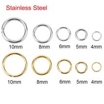 50/100pcs Never Fade PVD Stainless Steel Open Jump Rings 4/5/6/8mm Split Rings Connectors Necklace Bracelet Jewelry Accessories