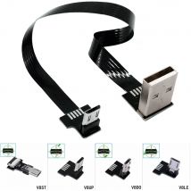 FPC Super Flat flexibles Up & Down & Left & Right Angled 90-Grad-USB-Micro-USB-Stecker auf USB-Stecker FPV-Datenladeanschlusskabel