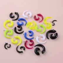 ChuanCI 2 Stück Acryl Fake Spirale Ohrkegel Keil Expander Gauge Tunnel und Plugs Ohrläppchen Ohrring Piercing Körperschmuck