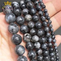 Natürliche Labradorit Larvikit Stein Perlen Schwarz Runde Lose Perlen Für Schmuck DIY Machen Armband Zubehör 15 "4/6/8/10/12mm